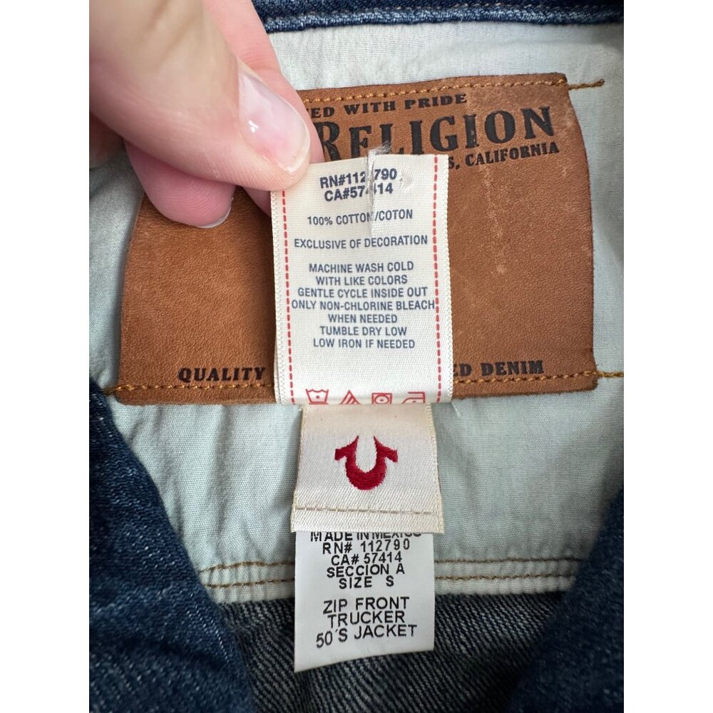 NWOT True Religion Denim 2012 Trucker Jacket S 50s Style Zip Classic American - Picture 7 of 14